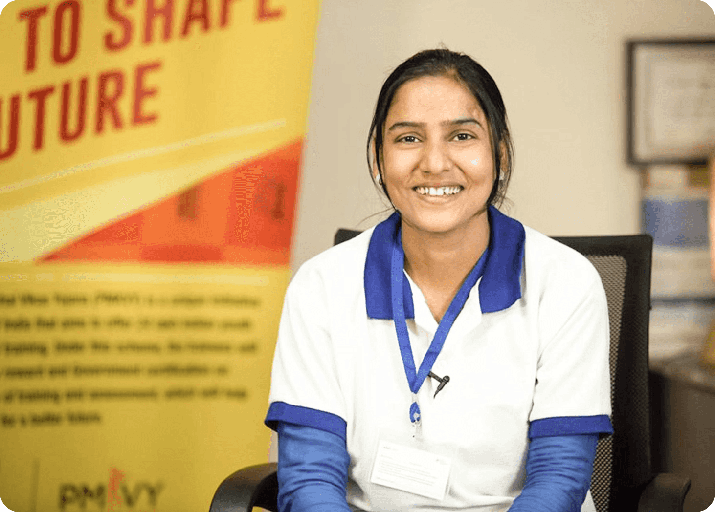 Image of a female student actively learning