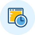Animated icon of clock for duration of course