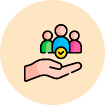 Animated image of a hand representing business communication and career skills training